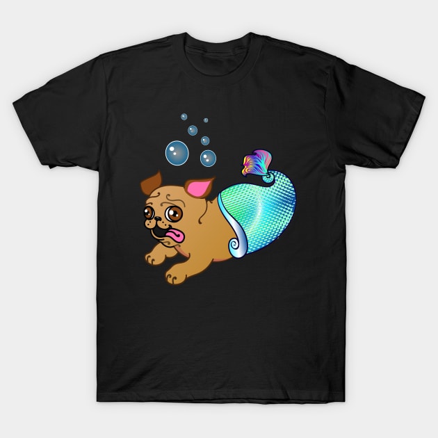 Mer pug T-Shirt by Toni Tees